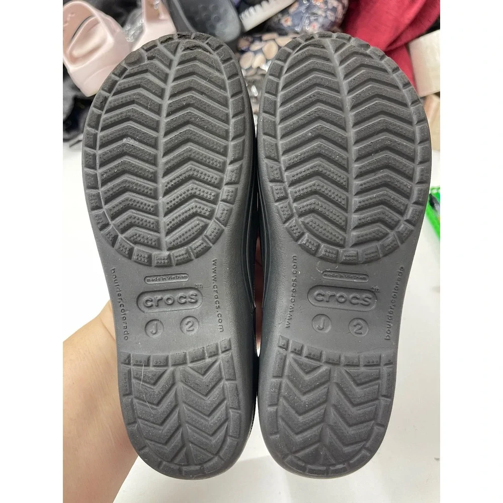 Crocs Kids Shayna Mary Jane Black Croslite Slingback Flats Girls Size J2
